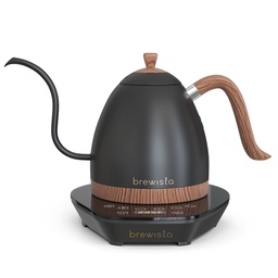 [BA6VKVDE-MB] Brewista Artisan 0.6L Gooseneck Variable Kettle - Matte Black - Wood Accents