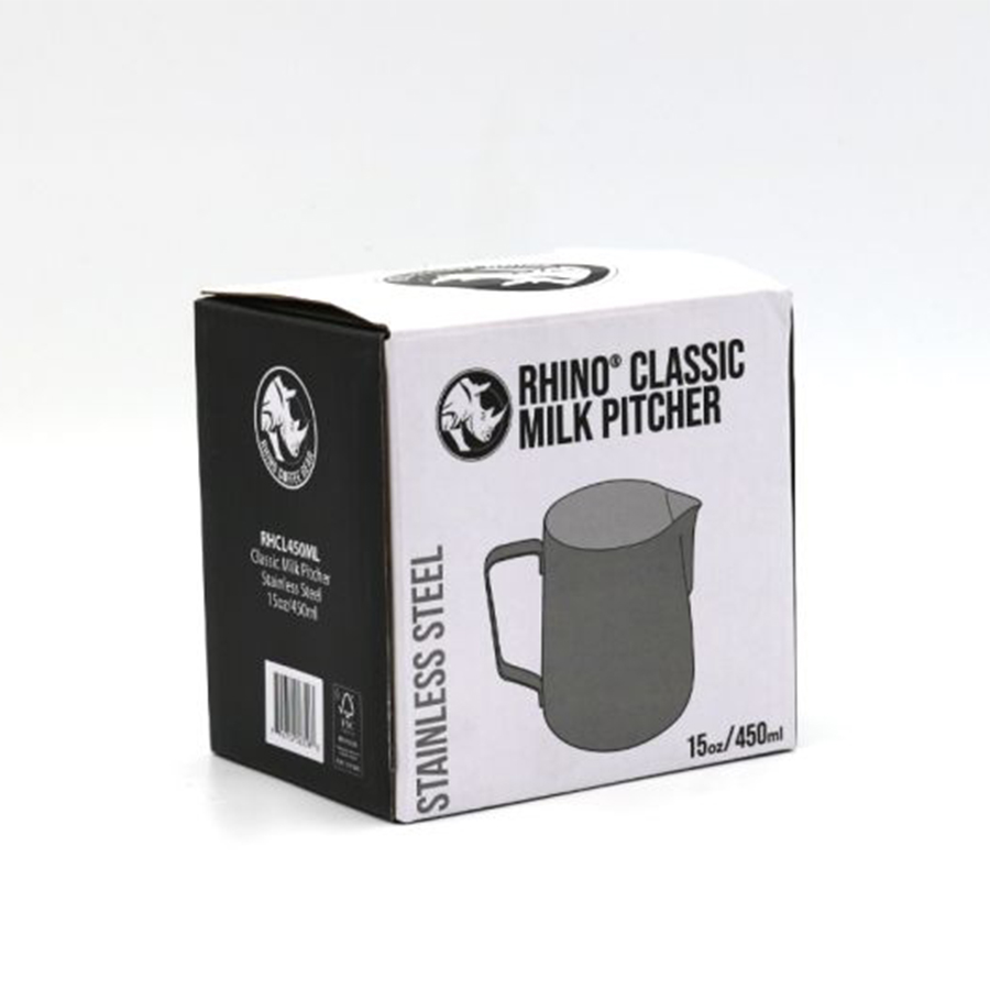 Rhino Classic Milk Pitcher 15oz/450ml - Stainless Steel
