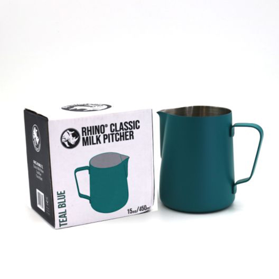 Rhino Classic Milk Pitcher 15oz/450ml - Teal Blue