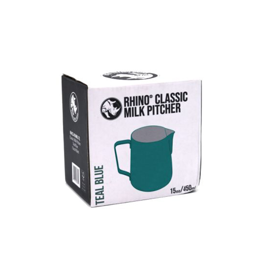 Rhino Classic Milk Pitcher 15oz/450ml - Teal Blue