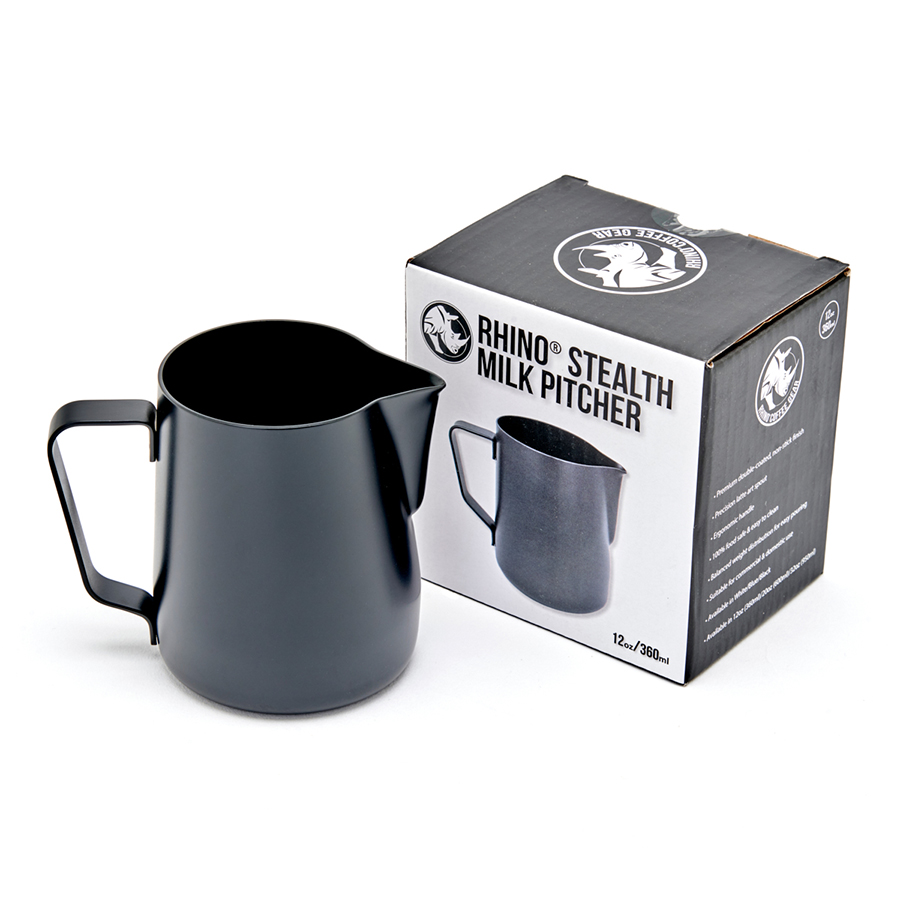 Rhino Stealth Milk Pitcher 12oz/360ml - Black