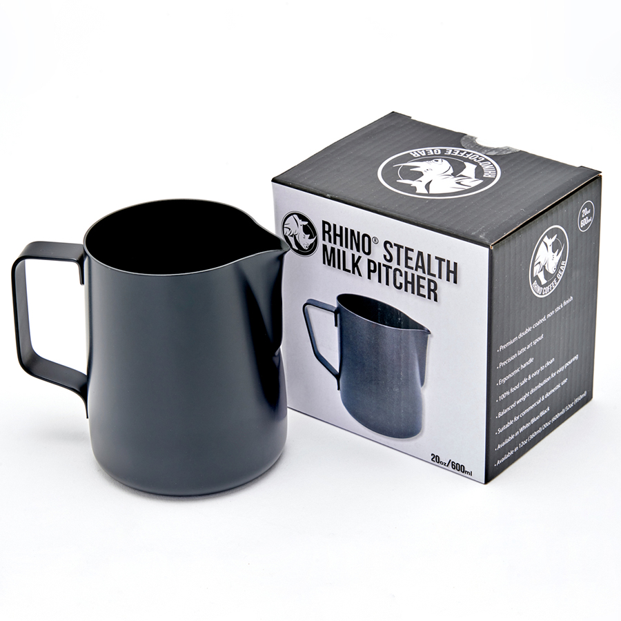 Rhino Stealth Milk Pitcher 20oz/600ml - Black