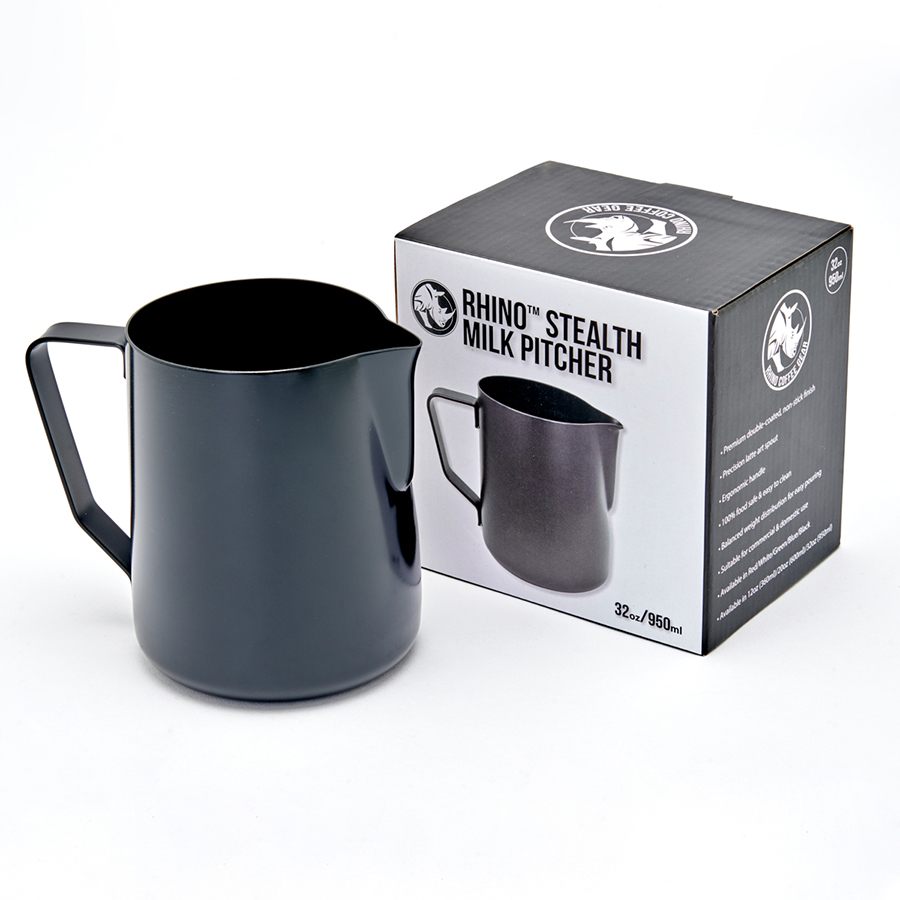 Rhino Stealth Milk Pitcher 32oz/950ml - Black