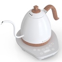 Brewista Artisan 0.6L Gooseneck Variable Kettle - Matte White - Wood Accents