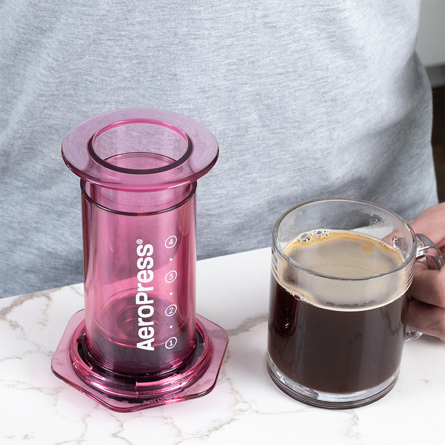 AeroPress Coffee Maker - Clear Pink