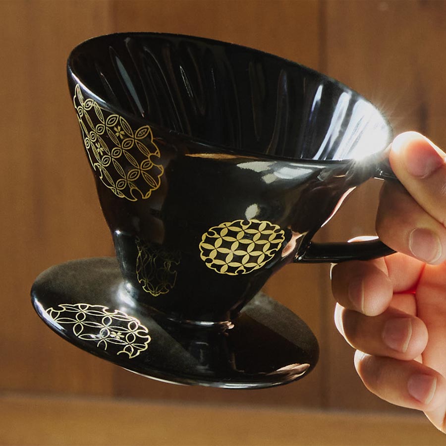 Ceramic V60 Dripper 02 Shippou - Black