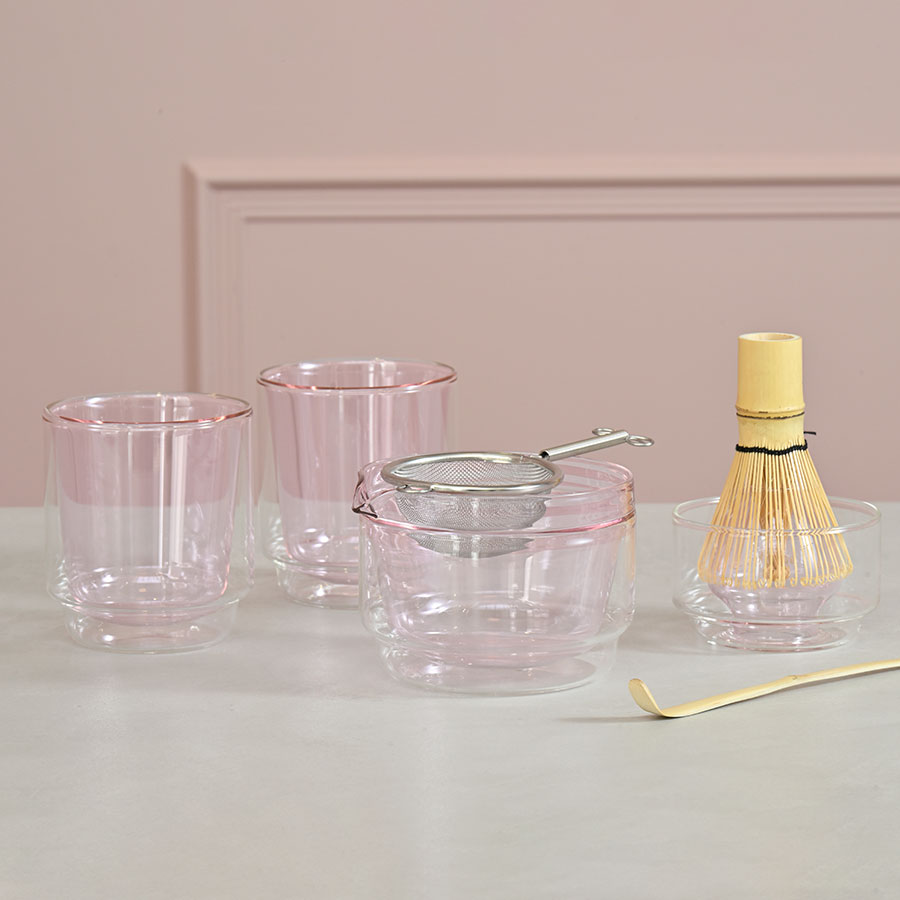 Double-walled Matcha Bowl 300ml - Pink