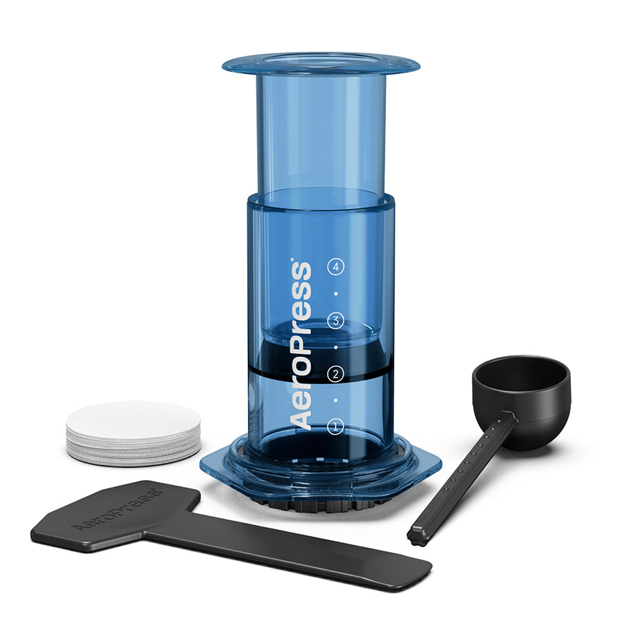 AeroPress Coffee Maker - Clear Blue