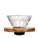 [VDGR-01-OV] Glass Coffee Dripper V60 01 - Olive Wood